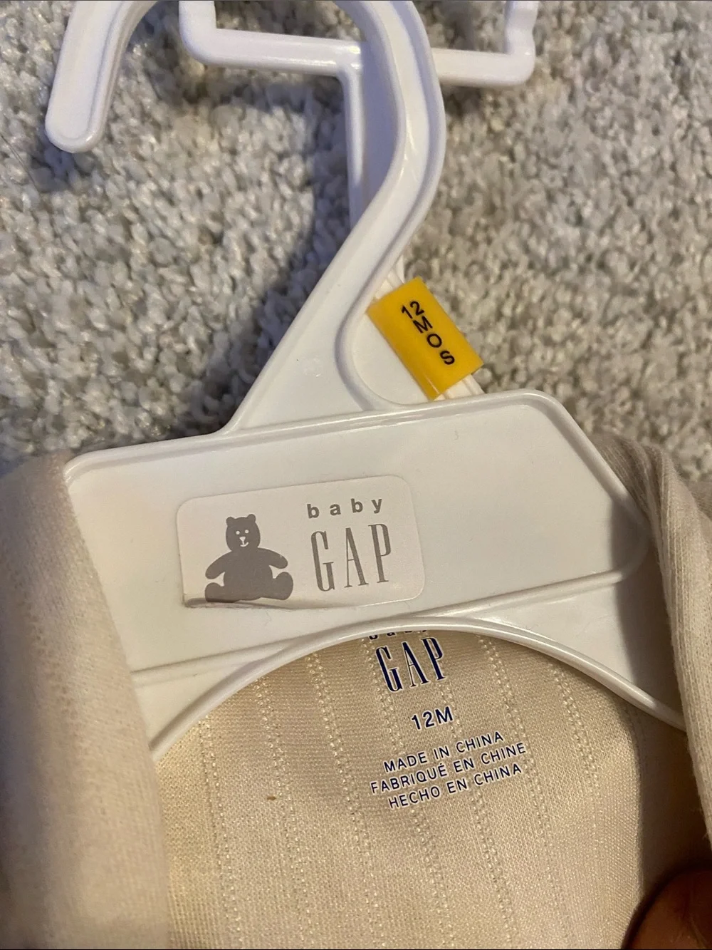 Baby GAP Cream Ribbed Hoodie & Jogger Set - Neutral Cozy Two-Piece baby 12 month